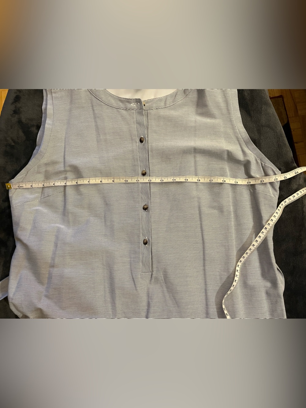 Alex Marie Plus Size Pinstripe Midi Dress. Dropped waist tiered skirt. Cotton 18 - Picture 6 of 12